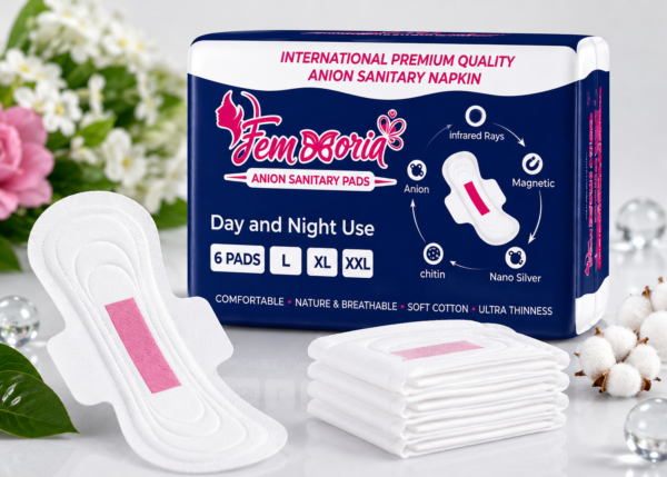 Pink Ring Anion Sanitary Napkin – XXL (6 Pcs)